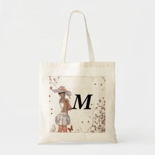 Girl in summer hat tote bag