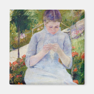 Girl in the Garden, Mary Cassatt Magnet