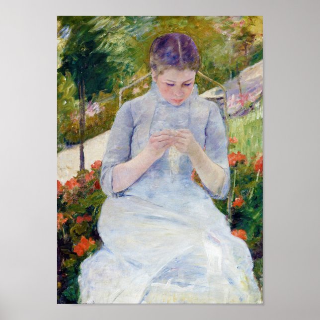 Girl in the Garden, Mary Cassatt Poster (Front)