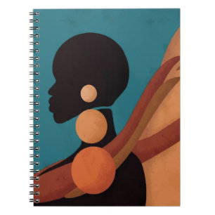 girl in the tropic. Beautiful African woman. Black Notebook