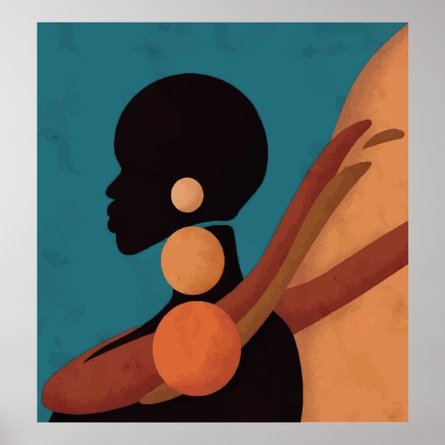girl in the tropic. Beautiful African woman. Black Poster (Front)