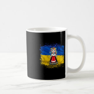 Girl In Ukrainian National Dress Ukraine Flag Coffee Mug
