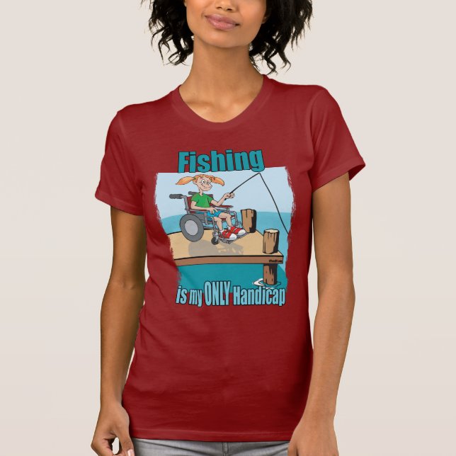Girl in WheelChair Fishing T-Shirt (Front)
