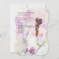 Girl in White Dress Quinceañera Invitation