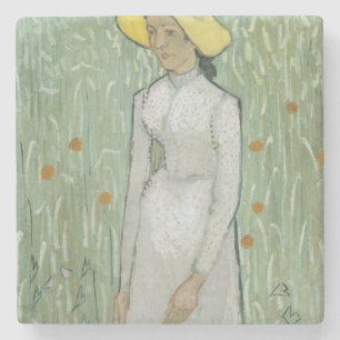 Girl in White Stone Coaster