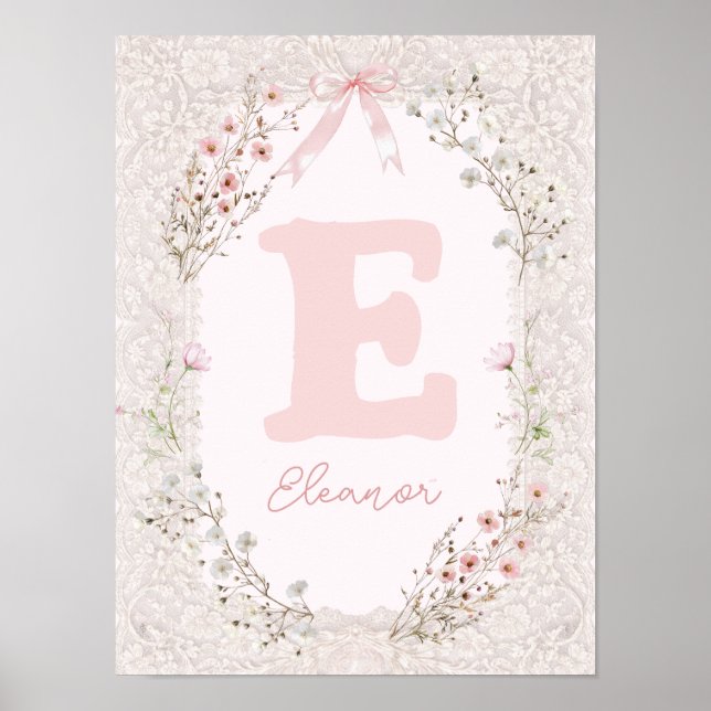 girl initial nursery poster (Front)