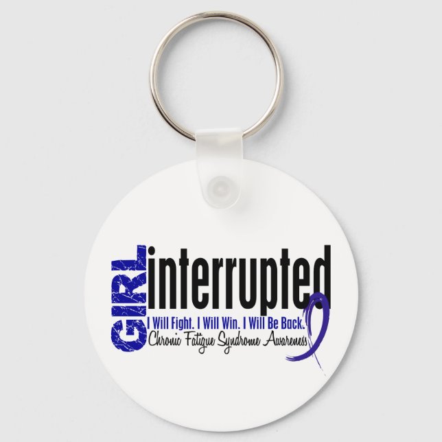 Girl Interrupted CFS Chronic Fatigue Syndrome Key Ring (Front)