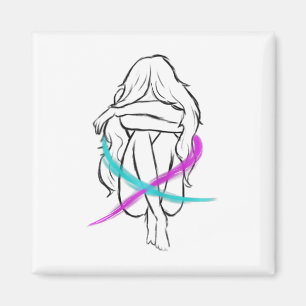 Girl Is Crying Introvert Suicide Prevention Awaren Magnet