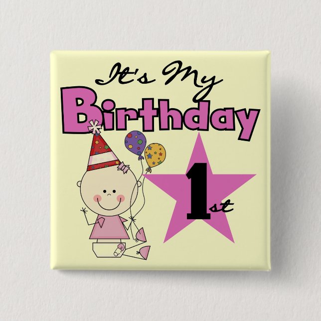 Girl It's My Birthday Tshirts and Gifts 15 Cm Square Badge (Front)