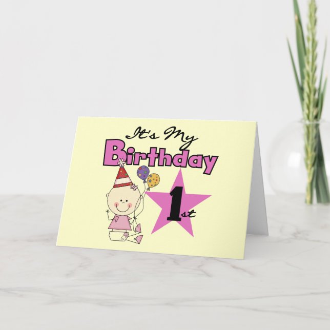 Girl It's My Birthday Tshirts and Gifts Card (Front)