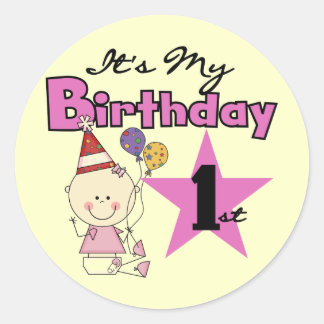 Girl It's My Birthday Tshirts and Gifts Classic Round Sticker
