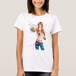 Girl Jamming with Headphones T-Shirt