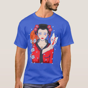 Girl Japanese Samurai Vintage Samurai Cat Geisha A T-Shirt