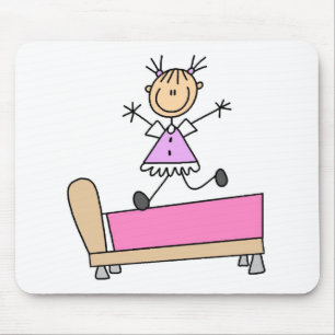 Girl Jumping On Bed Mousepad
