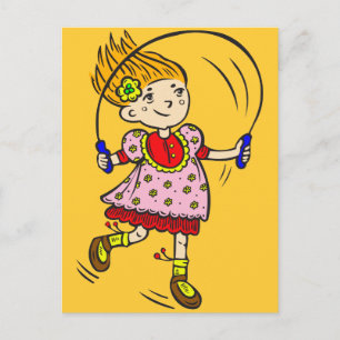 Girl Jumping Rope Postcard