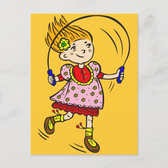 Girl Jumping Rope Postcard (Front)