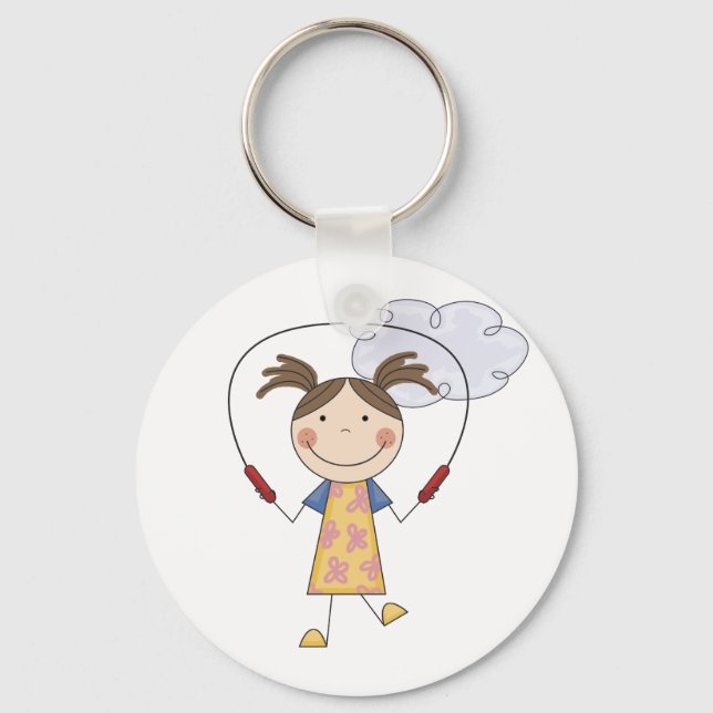 Girl Jumping Rope  T-shirts and Gifts Key Ring (Front)