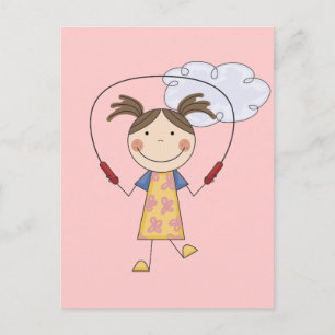 Girl Jumping Rope  T-shirts and Gifts Postcard