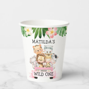 Girl Jungle Safari Birthday Paper Cups