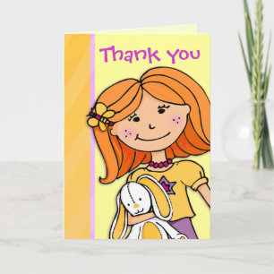 Girl Kids birthday party thank you card