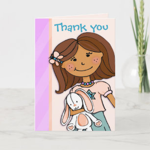 Girl Kids birthday party thank you card