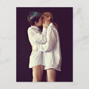 Girl Kiss photo Postcard