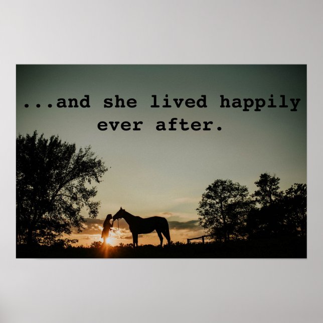 Girl Kissing Horse She Lived Happily Ever After Poster (Front)