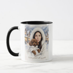 Girl kissing Poodle Puppy–Poodle Mom Mug