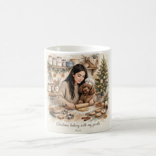 Girl kissing Poodle Puppy–Poodle Mum Coffee Mug