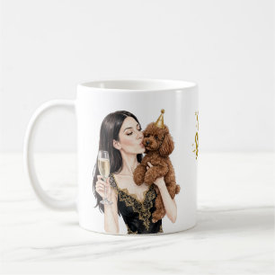 Girl kissing Poodle Puppy–Poodle Mum Coffee Mug