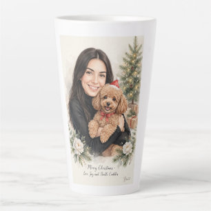 Girl kissing Poodle Puppy–Poodle Mum Latte Mug