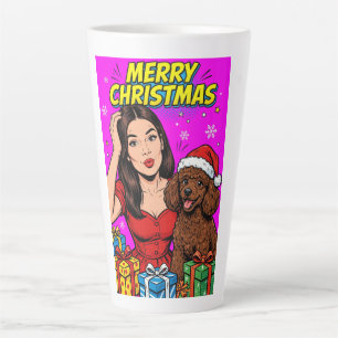 Girl kissing Poodle Puppy–Poodle Mum Latte Mug