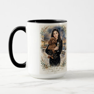 Girl kissing Poodle Puppy–Poodle Mum Mug