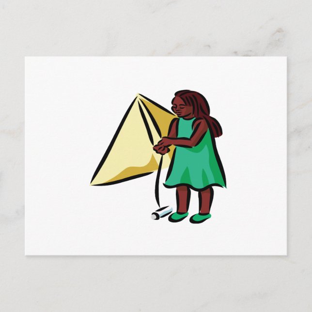 Girl Kiting Postcard (Front)