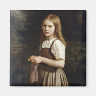 Girl Knitting, 1854 Magnet