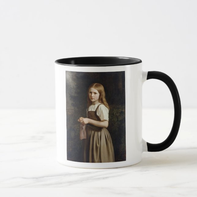 Girl Knitting, 1854 Mug (Right)