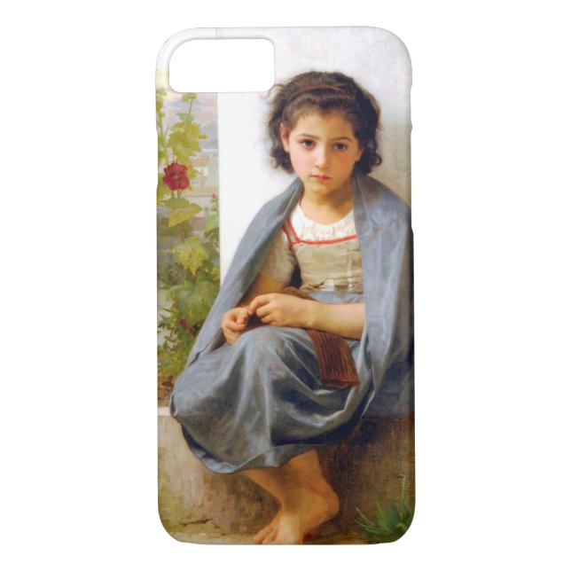 Girl Knitting, Bouguereau Case-Mate iPhone Case (Back)