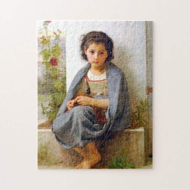 Girl Knitting, Bouguereau Jigsaw Puzzle (Vertical)