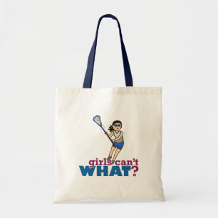 Girl Lacrosse Player in Blue Tote Bag