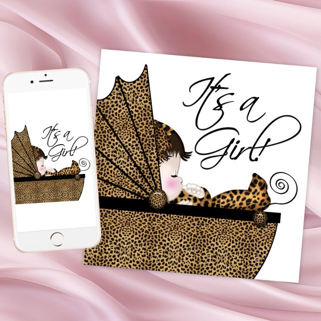 Girl Leopard Baby Shower Invitation (Creator Uploaded)