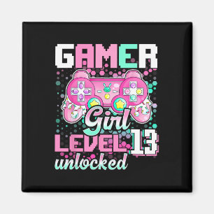 Girl Level 13 Unlocked Video Game 13th Birthday Gi Magnet