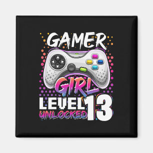 Girl Level 13 Unlocked Video Game 13th Birthday Gi Magnet