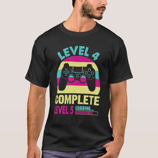 Girl Level 4 Complete Funny 4th T-Shirt (Front)