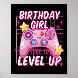 Girl Level Unlocked Video Game Birthday Gift Girls Poster