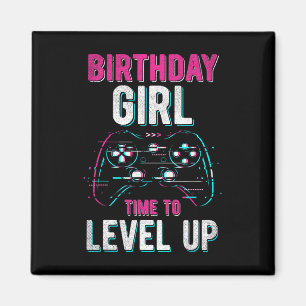 Girl Level Up Video Game Birthday Party Gift Girls Magnet