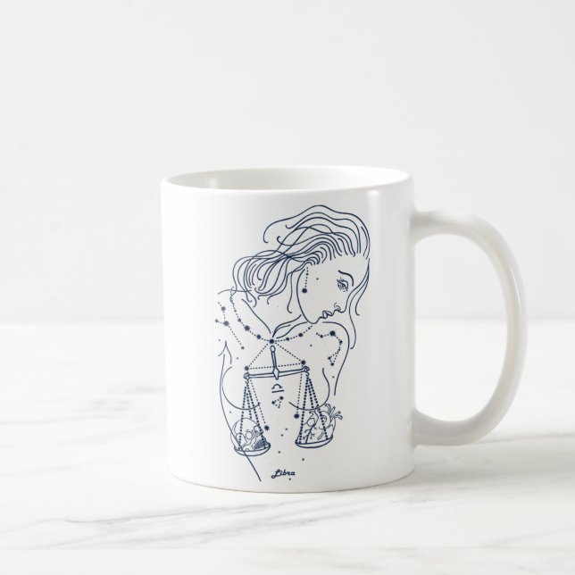 Girl Libra Zodiac Sign Coffee Mug (Right)