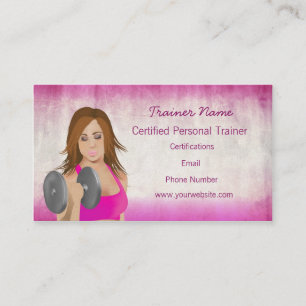 Girl Lifting Personal Trainer Business Card