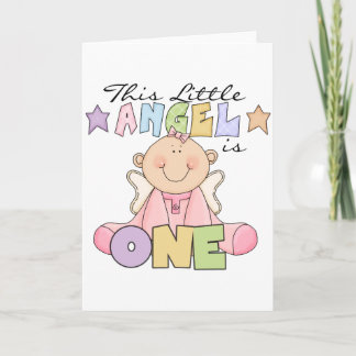 Girl Little Angel 1st Birthday Tshirts and Gifts Card