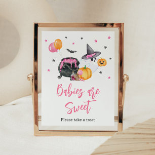 Girl Little Boo Ghost Baby Shower Babies are Sweet Poster