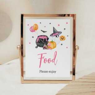 Girl Little Boo Ghost Baby Shower Food Poster
